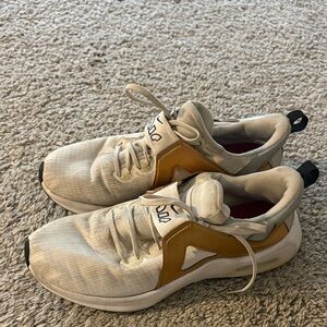 Nike White and Gold Women's Sneakers